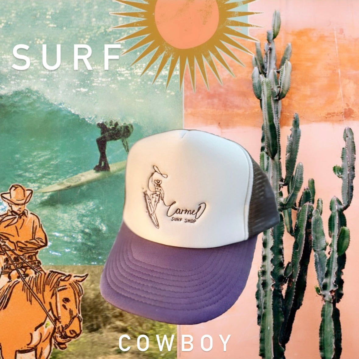 Surf Cowboy Embroidered Trucker